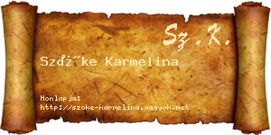 Szőke Karmelina névjegykártya