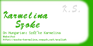 karmelina szoke business card